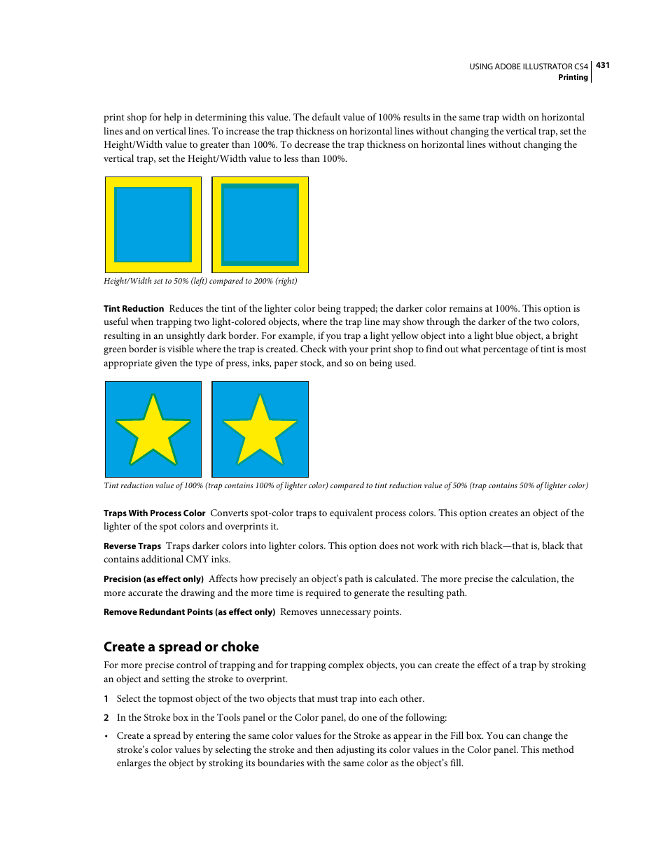 Create a spread or choke | Adobe Illustrator CS4 User Manual | Page 438 / 499