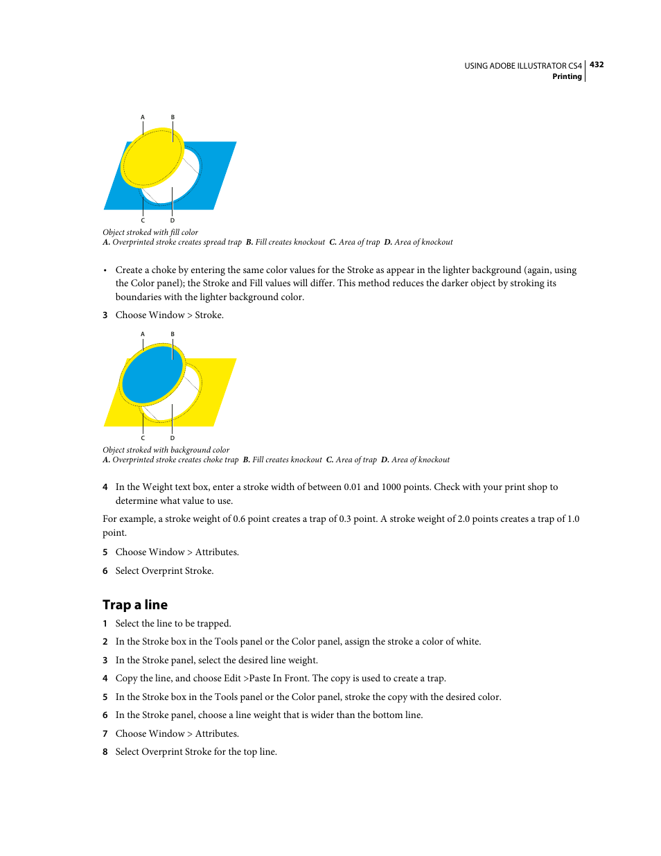 Trap a line | Adobe Illustrator CS4 User Manual | Page 439 / 499