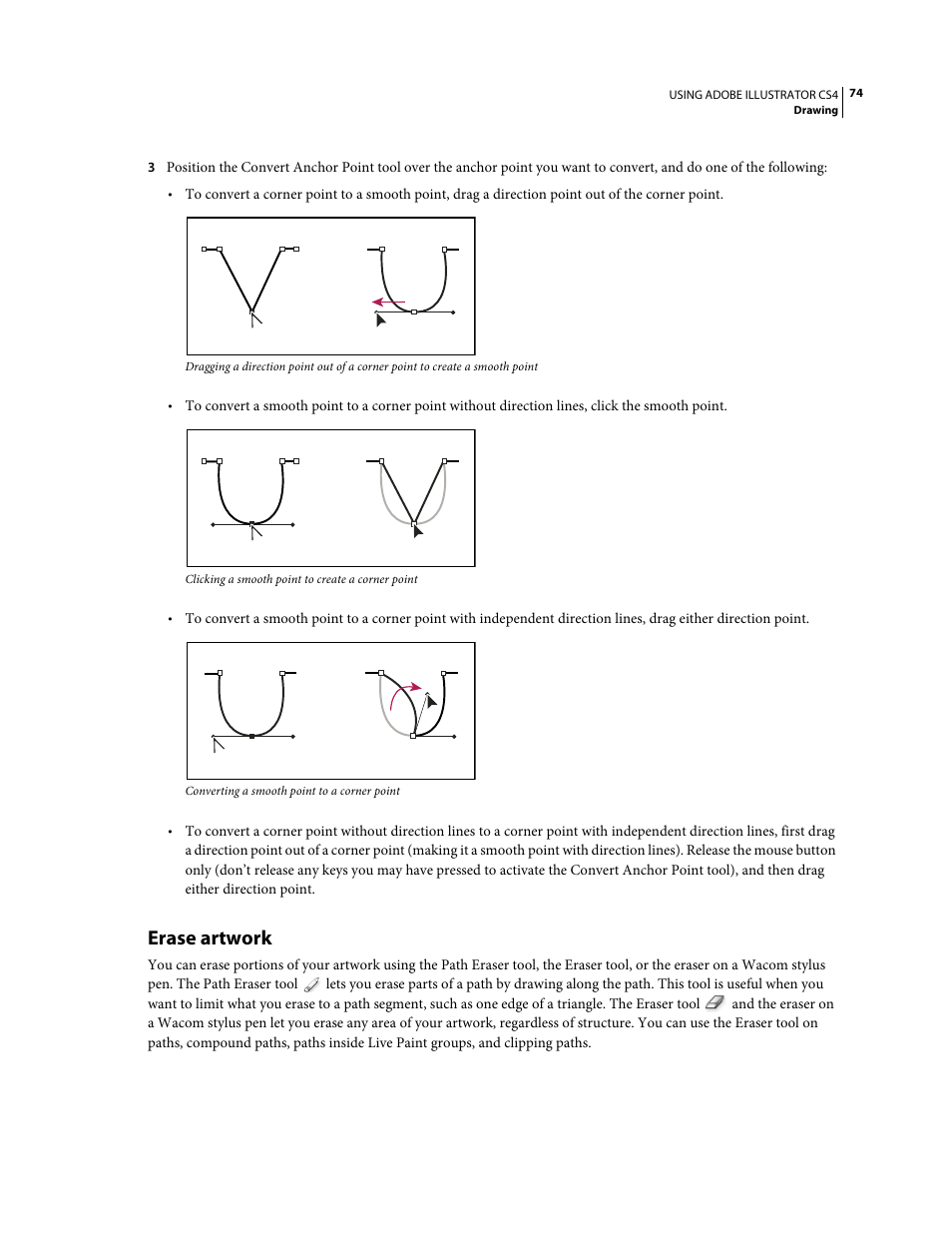 Erase artwork | Adobe Illustrator CS4 User Manual | Page 81 / 499