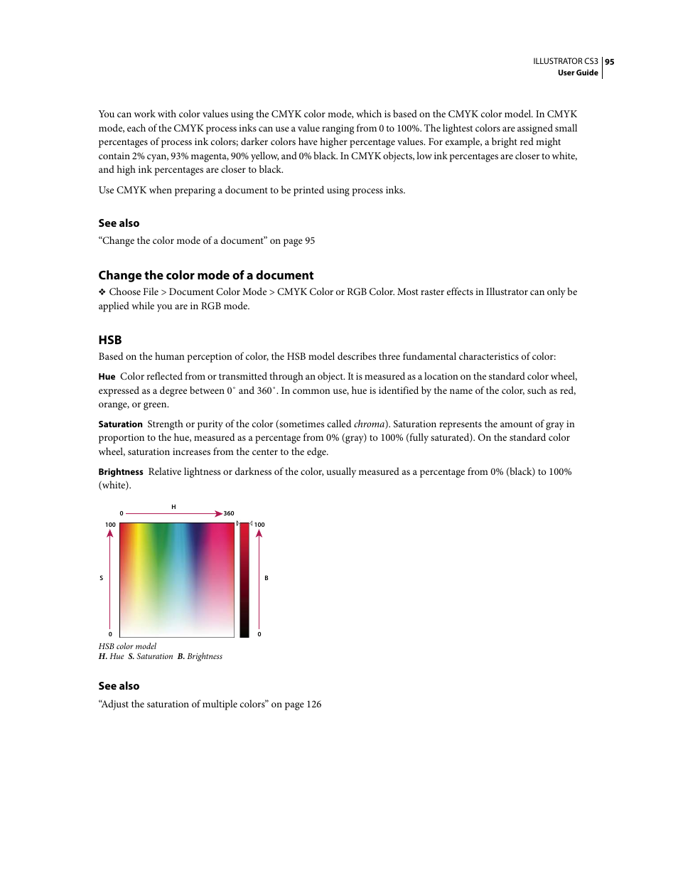 Change the color mode of a document | Adobe Illustrator CS3 User Manual | Page 101 / 495