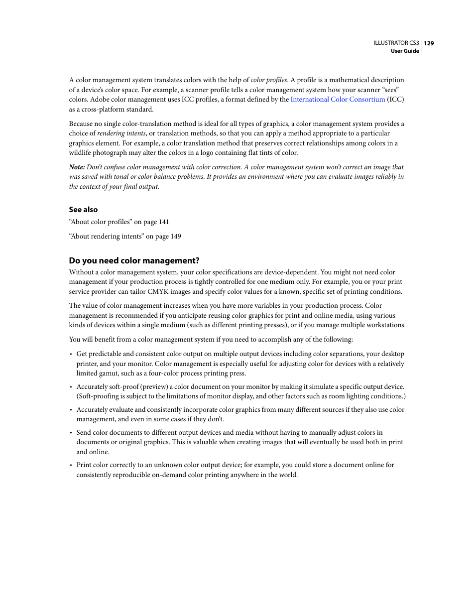 Do you need color management | Adobe Illustrator CS3 User Manual | Page 135 / 495