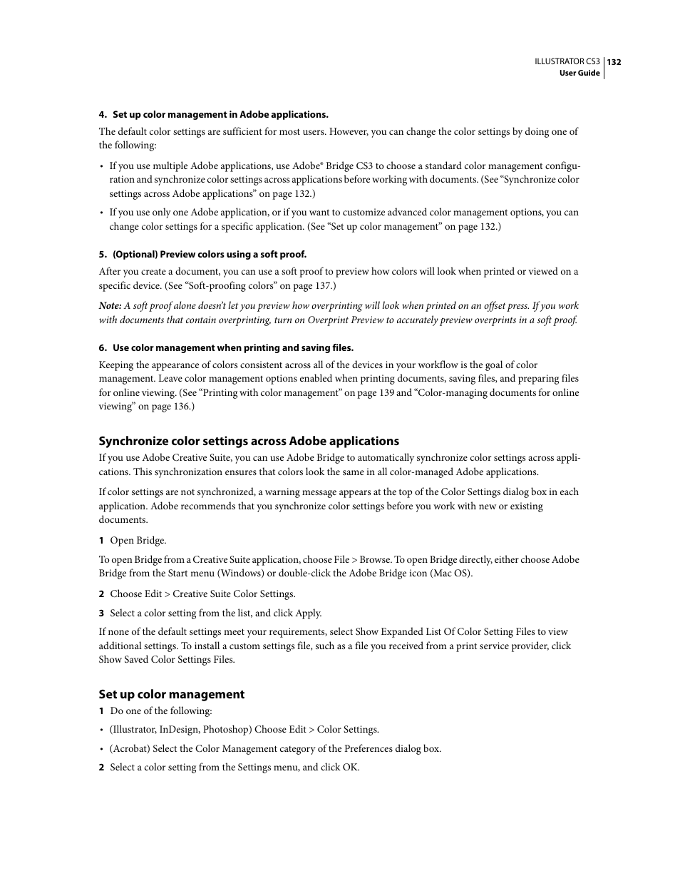 Set up color management | Adobe Illustrator CS3 User Manual | Page 138 / 495