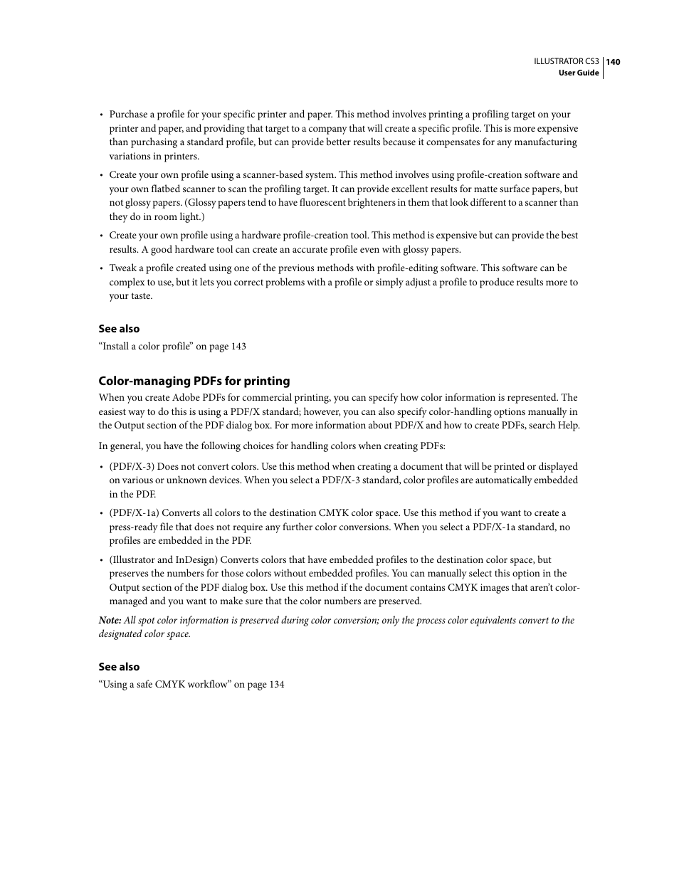 Color-managing pdfs for printing | Adobe Illustrator CS3 User Manual | Page 146 / 495