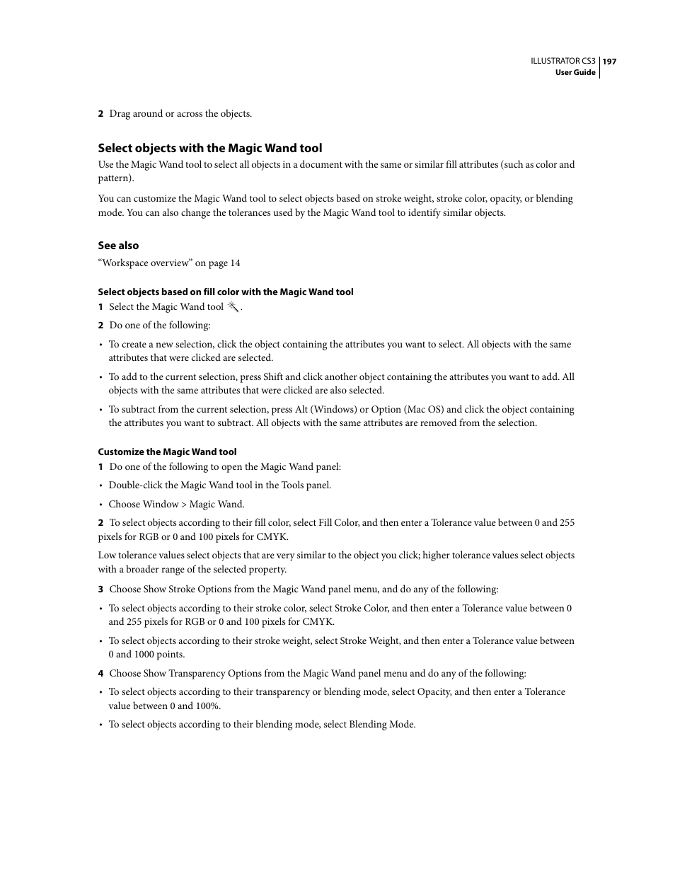 Select objects with the magic wand tool | Adobe Illustrator CS3 User Manual | Page 203 / 495