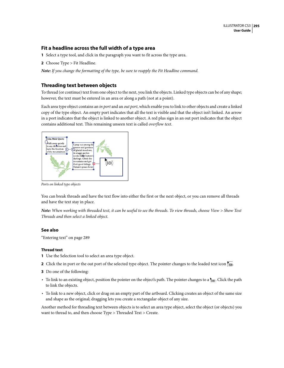 Threading text between objects | Adobe Illustrator CS3 User Manual | Page 301 / 495