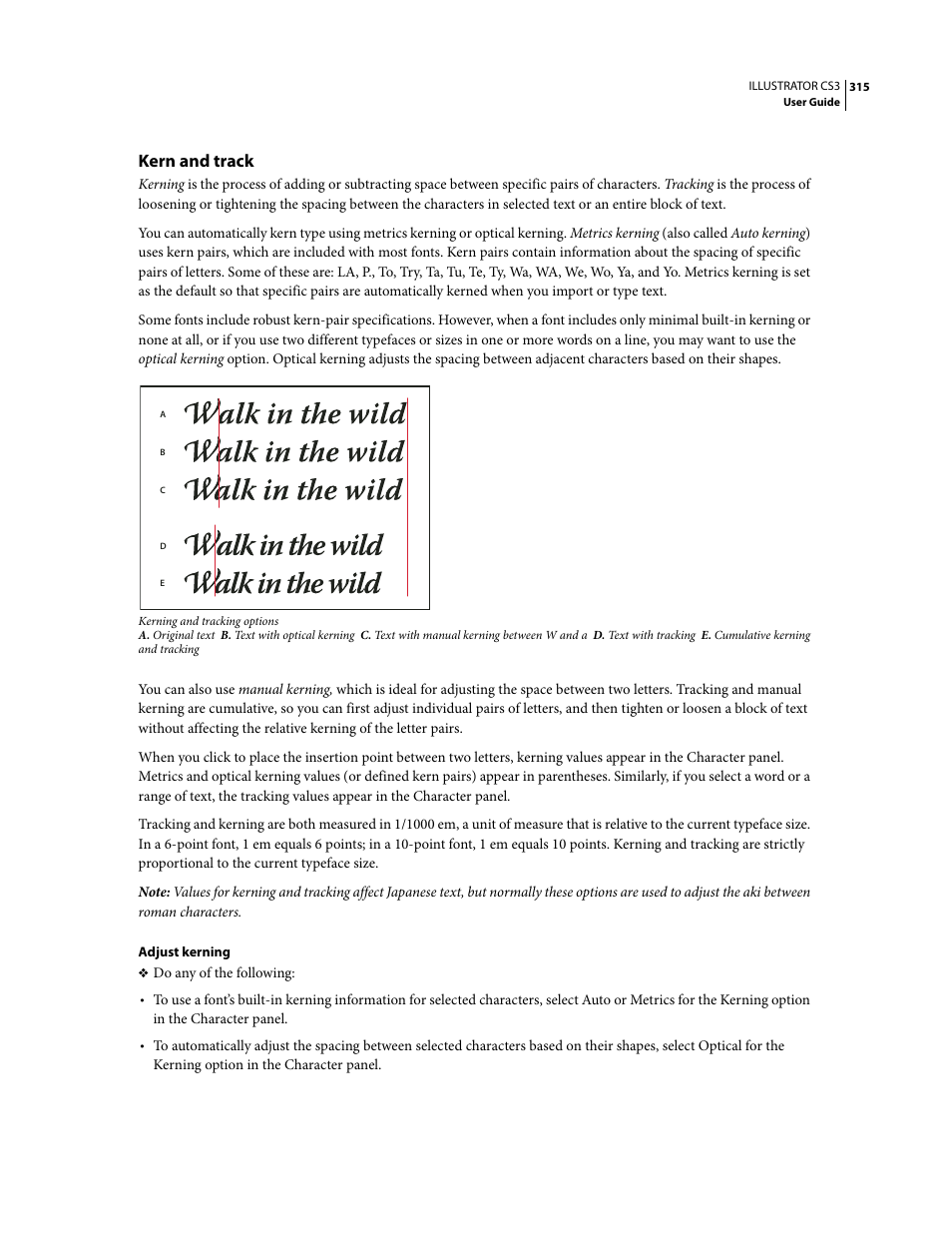 Kern and track | Adobe Illustrator CS3 User Manual | Page 321 / 495