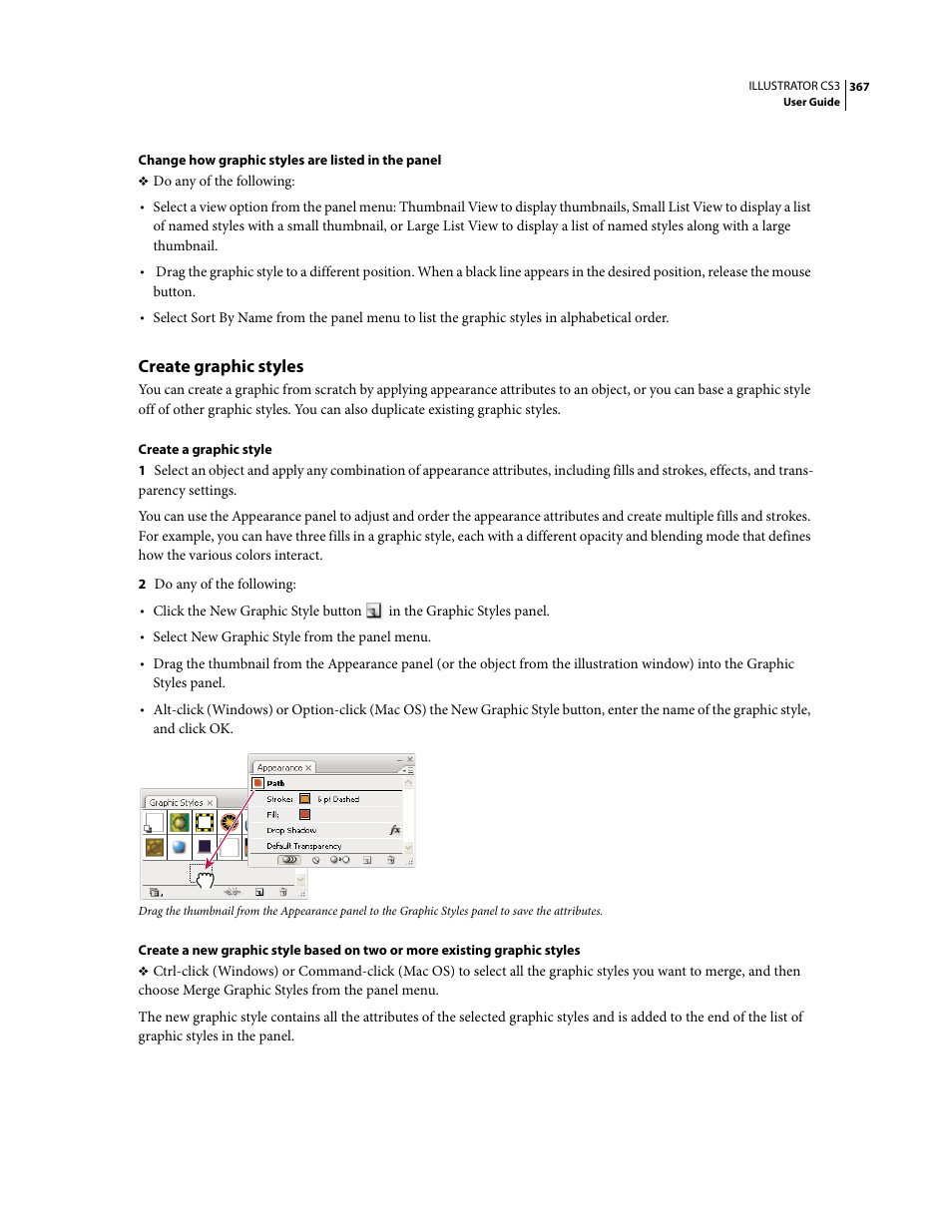 Create graphic styles | Adobe Illustrator CS3 User Manual | Page 373 / 495