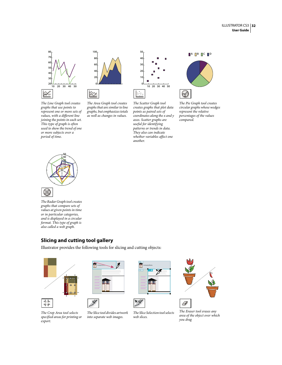 Slicing and cutting tool gallery | Adobe Illustrator CS3 User Manual | Page 38 / 495