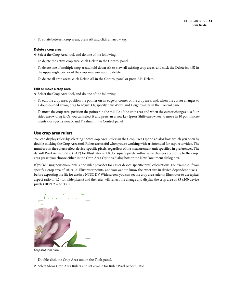 Use crop area rulers | Adobe Illustrator CS3 User Manual | Page 45 / 495