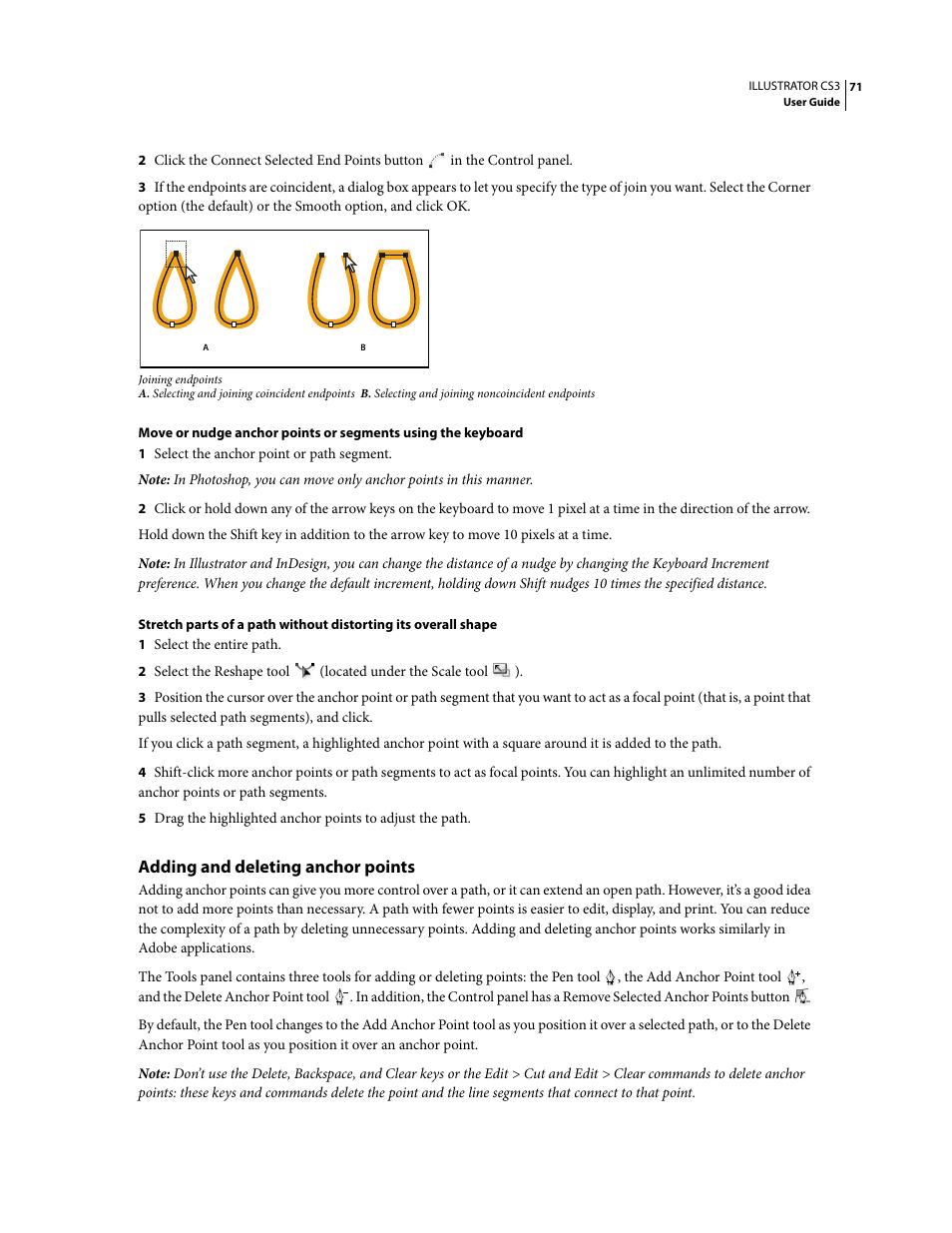 Adding and deleting anchor points | Adobe Illustrator CS3 User Manual | Page 77 / 495