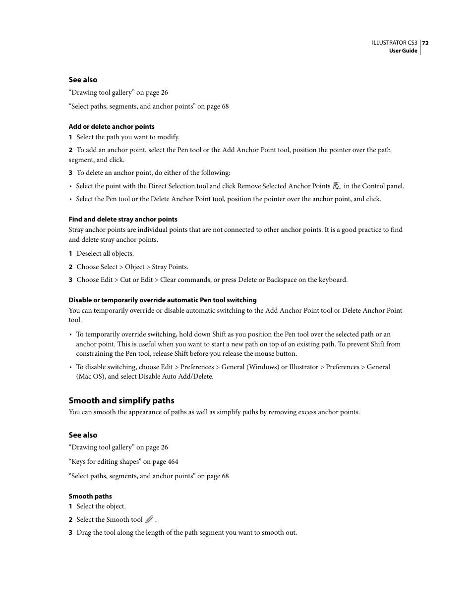 Smooth and simplify paths | Adobe Illustrator CS3 User Manual | Page 78 / 495