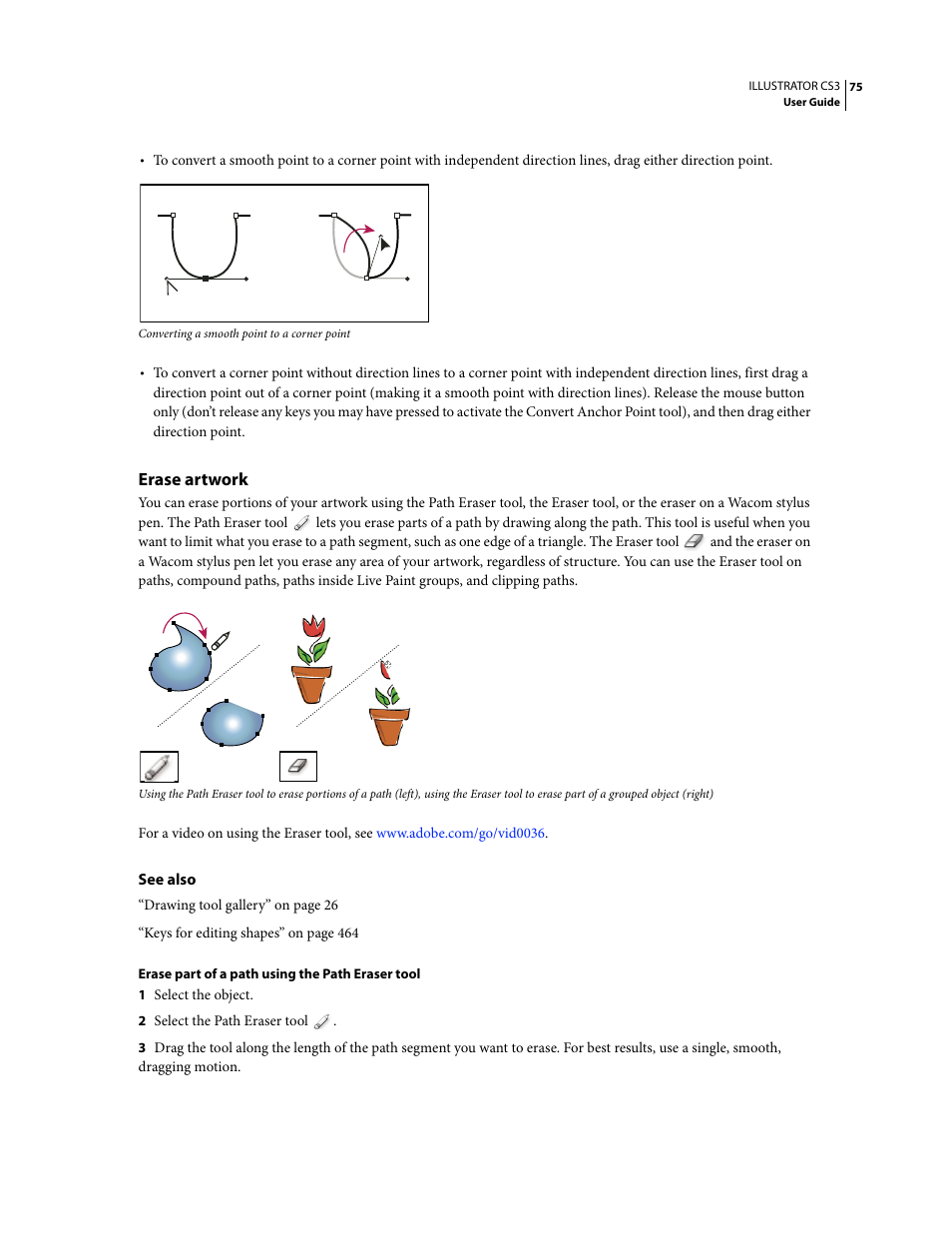 Erase artwork | Adobe Illustrator CS3 User Manual | Page 81 / 495