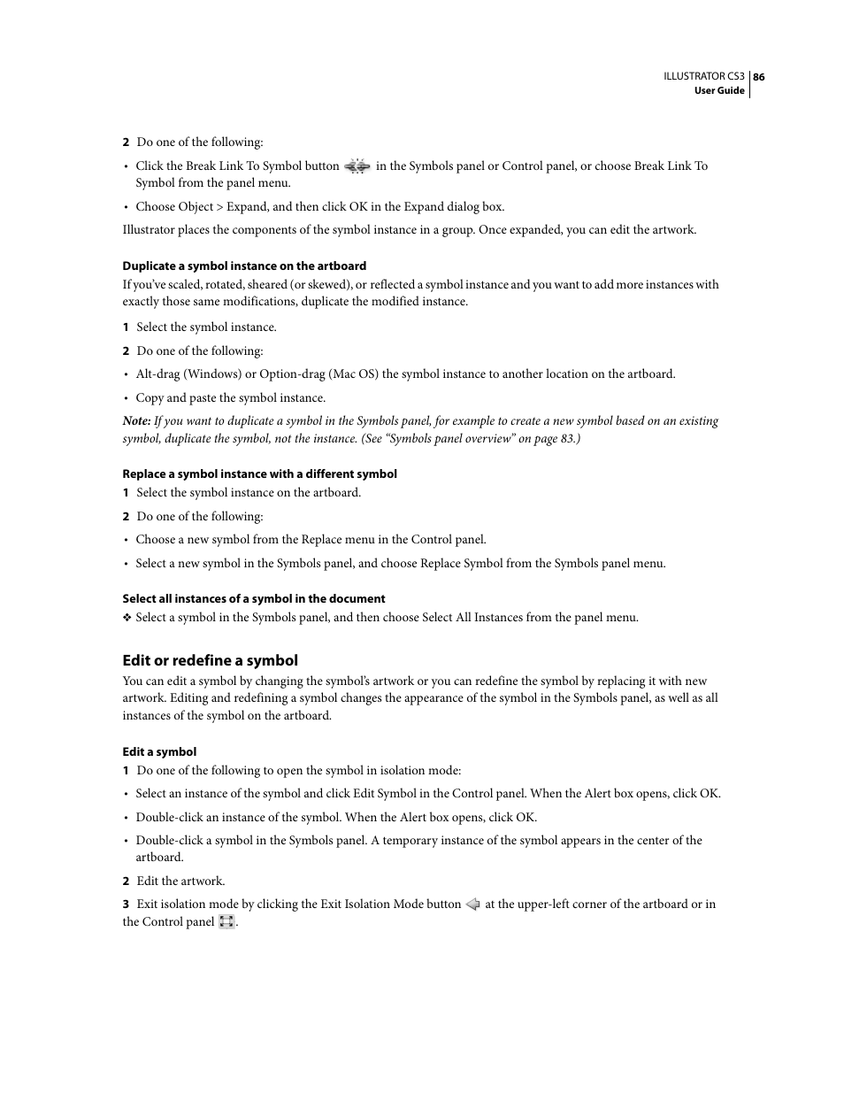 Edit or redefine a symbol | Adobe Illustrator CS3 User Manual | Page 92 / 495