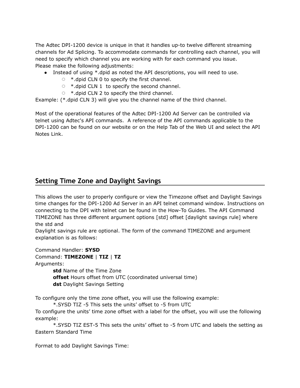 Setting, Time, Zone | Daylight, Savings, Setting time zone and daylight savings | Adtec digital DPI-1200 (version 01.04.08U) Manual User Manual | Page 29 / 58