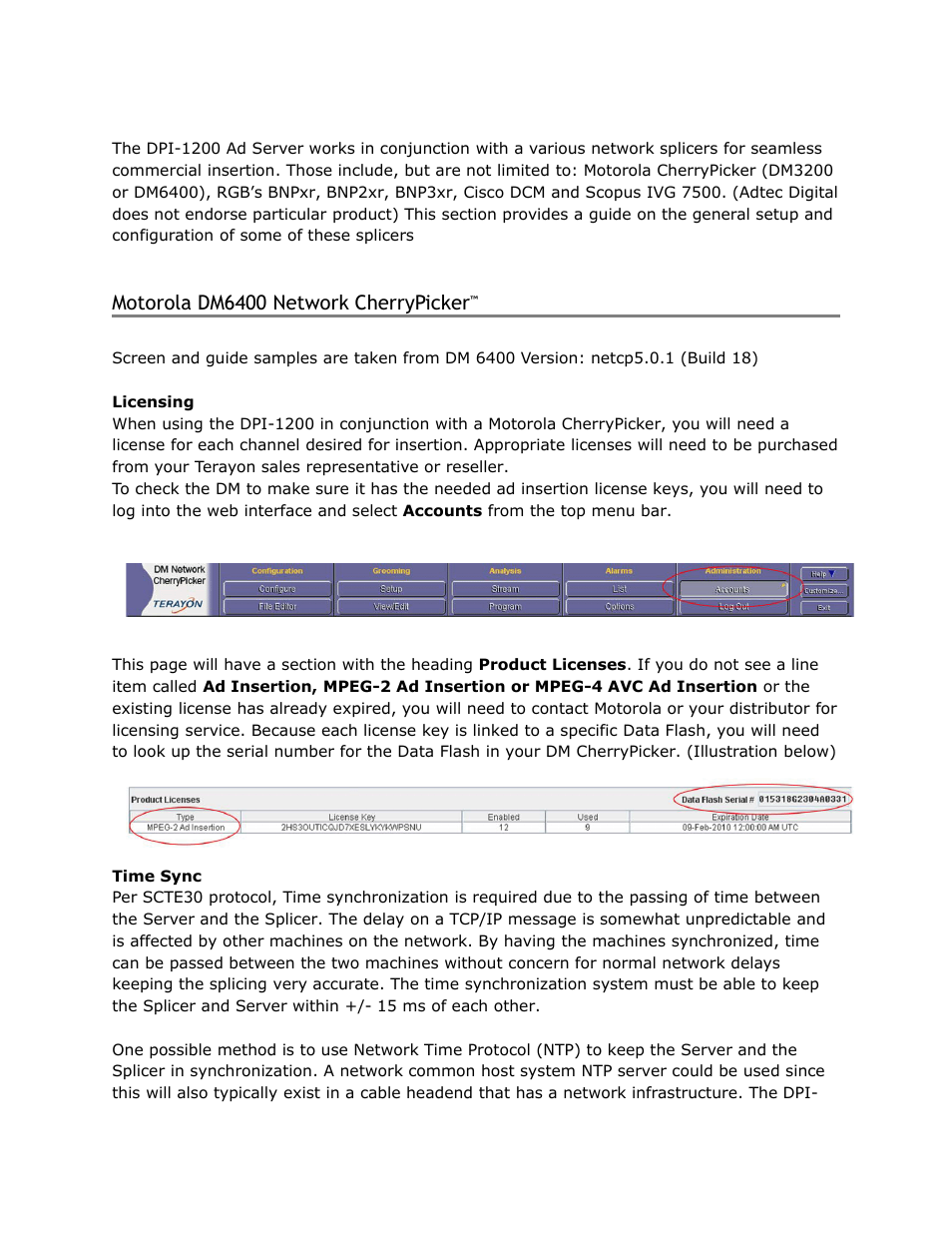 Motorola, Network, Cherrypicker | Motorola dm6400 network cherrypicker | Adtec digital DPI-1200 (version 01.04.08U) Manual User Manual | Page 31 / 58