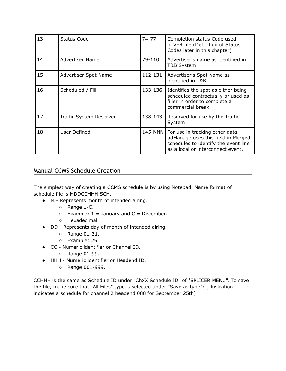 Manual, Ccms, Schedule | Creation, Manual ccms schedule creation | Adtec digital DPI-1200 (version 01.04.08U) Manual User Manual | Page 39 / 58