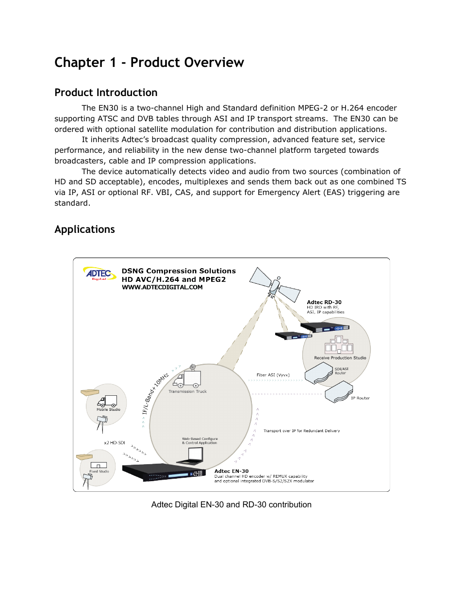 Chapter 1 - product overview, Product introduction, Chapter | Product, Overview, Introduction | Adtec digital EN-30 (version 1.02.02) Manual User Manual | Page 7 / 59