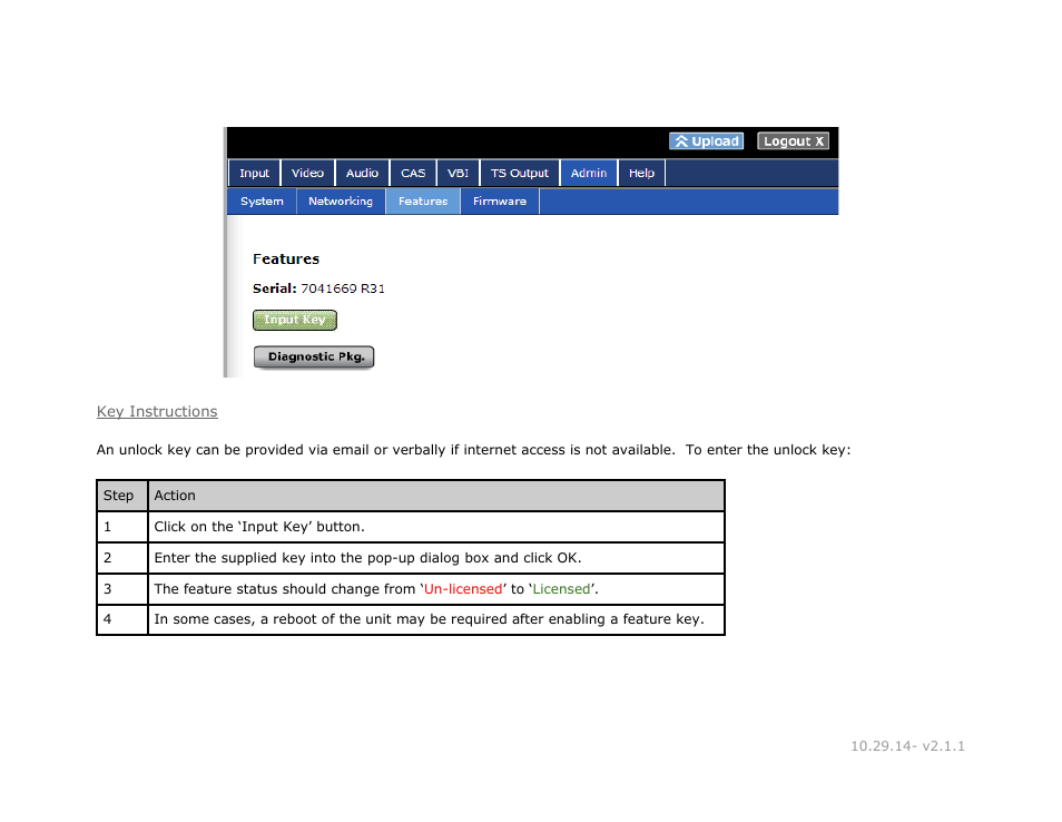 Key instructions, Instructions | Adtec digital RD-30 (version 2.1.1) Manual User Manual | Page 19 / 39