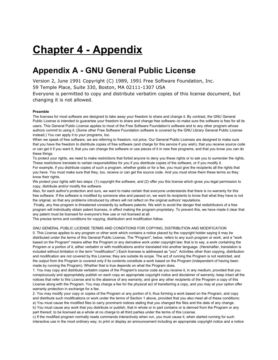 Chapter 4 - appendix, Appendix a - gnu general public license, Chapter | Appendix, General, Public, License | Adtec digital RD-70 (version 1.02.04) Manual User Manual | Page 58 / 68