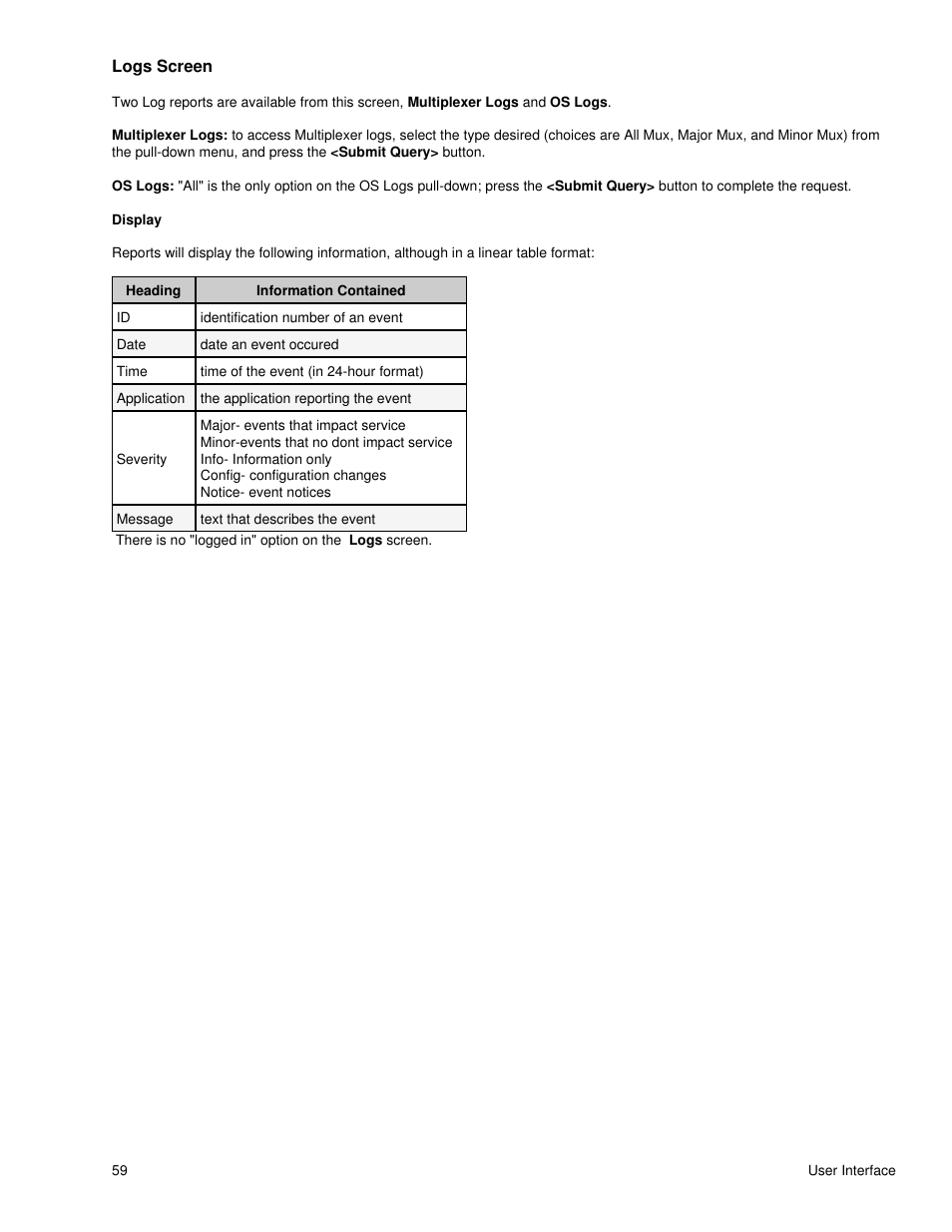 Logs screen | Adtec digital DTA-3050 (version 6.02.14) Manual User Manual | Page 68 / 94
