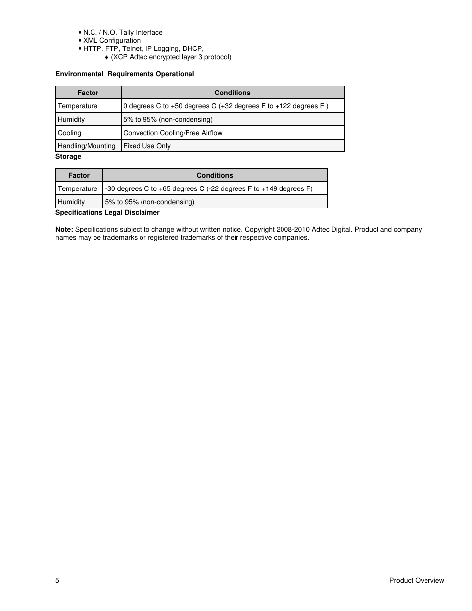 Adtec digital DTA-3050 (version 6.02.14) Manual User Manual | Page 8 / 94