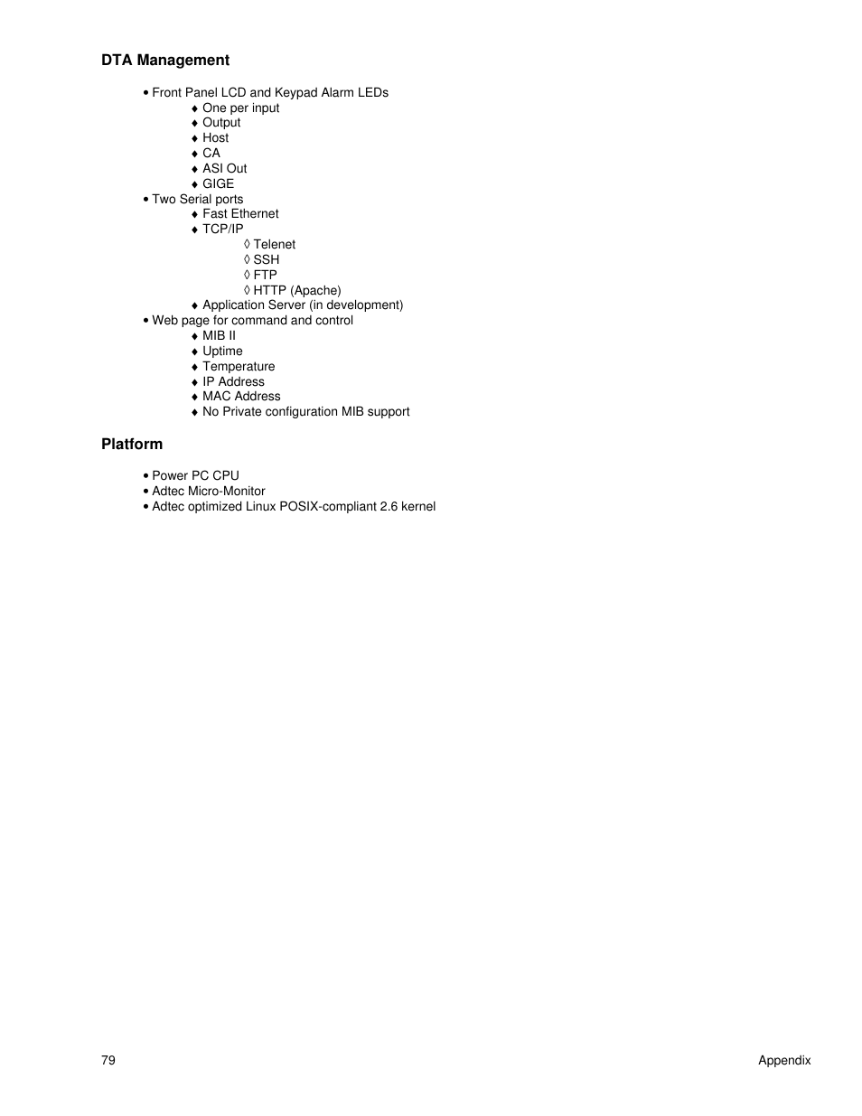 Dta management, Platform, Dta management platform | Adtec digital DTA-3050 (version 6.02.14) Manual User Manual | Page 90 / 94