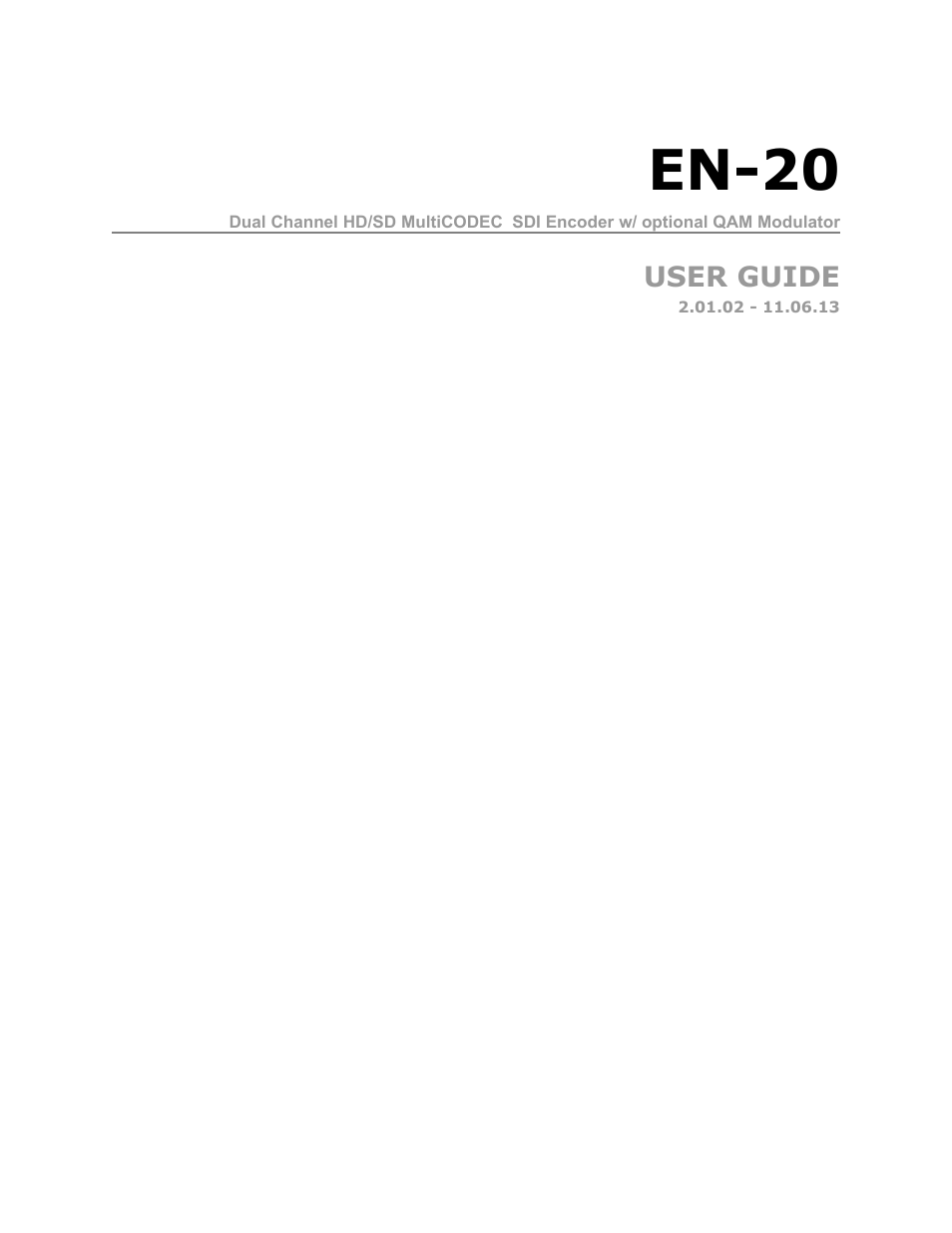 Adtec digital EN-20 (version 2.03.06) Manual User Manual | 63 pages