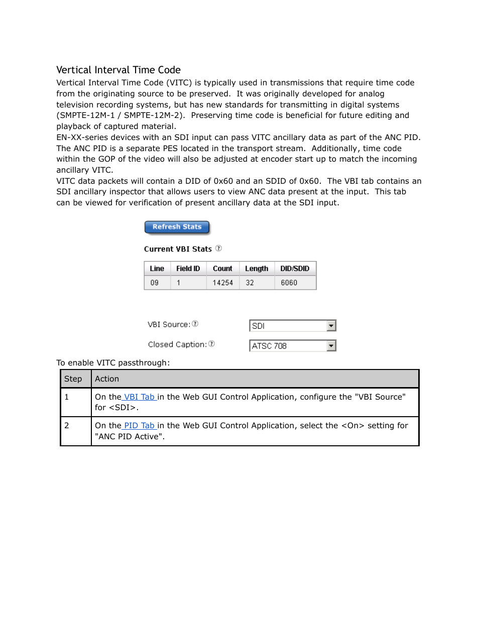 Vertical, Interval, Time | Code, Vertical interval time code | Adtec digital EN-20 (version 2.03.06) Manual User Manual | Page 43 / 63