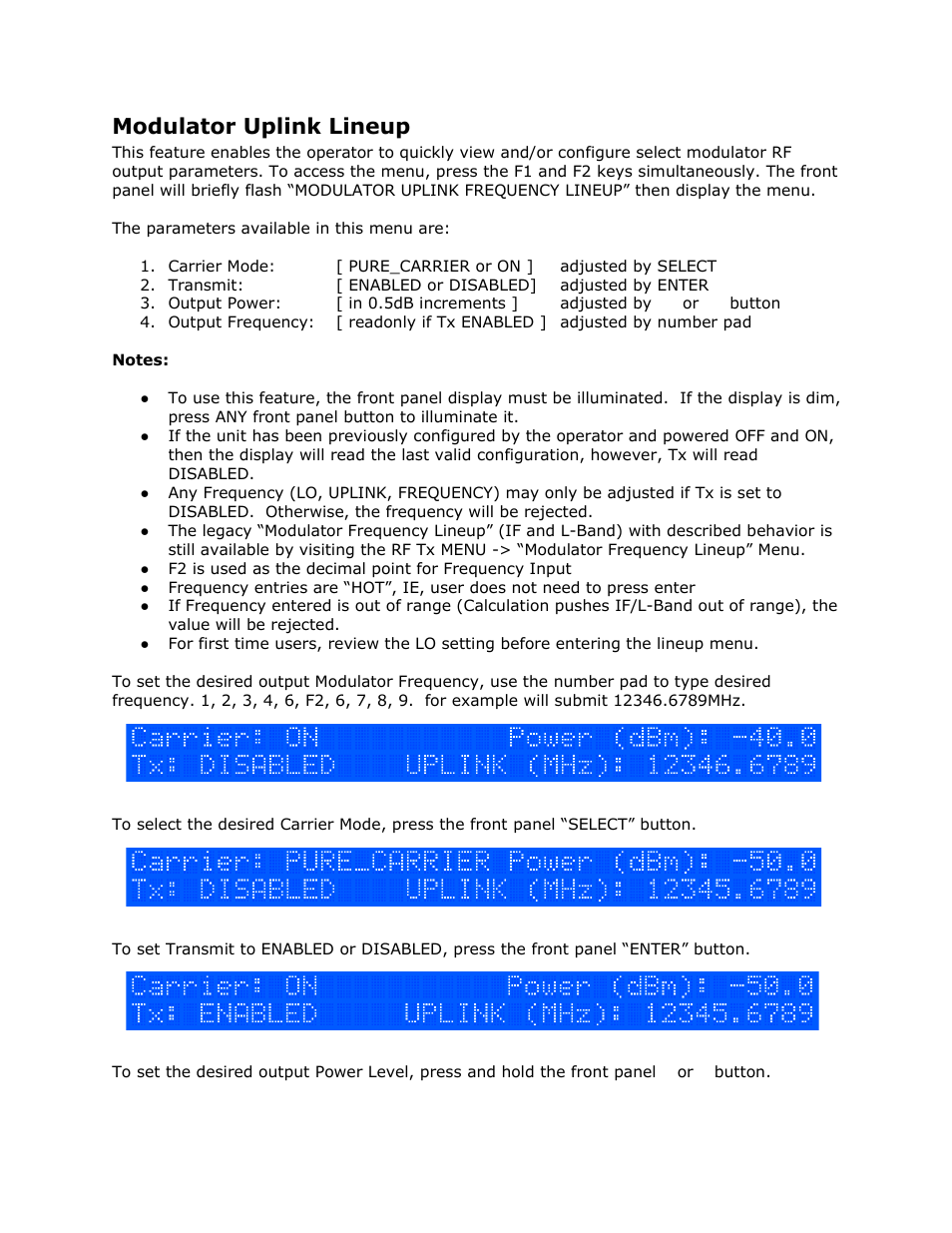 Modulator uplink lineup, Modulator, Uplink | Lineup | Adtec digital EN-91 / EN-91P (version 1.02.29) Manual User Manual | Page 11 / 67