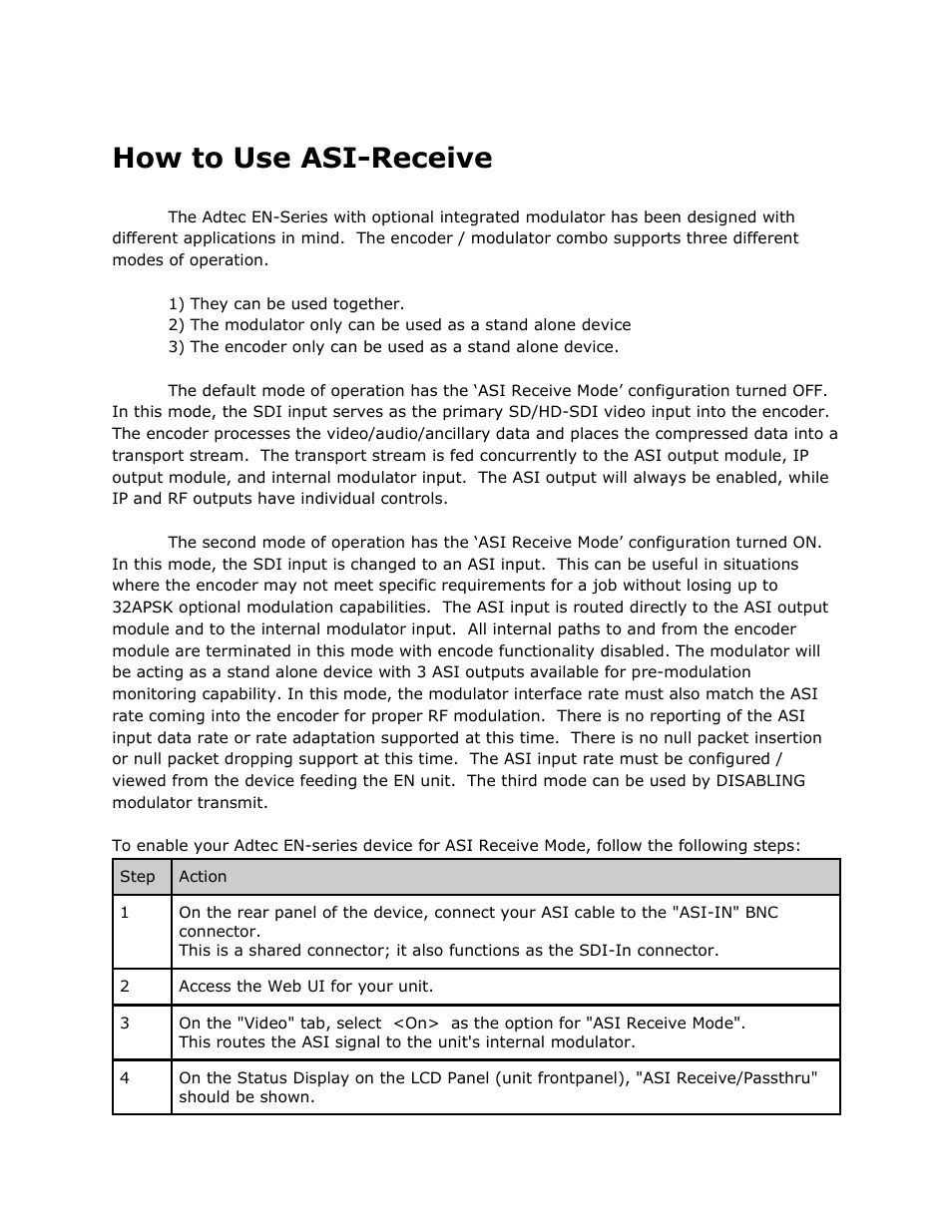 How to use asi-receive, Receive | Adtec digital EN-91 / EN-91P (version 1.02.29) Manual User Manual | Page 49 / 67