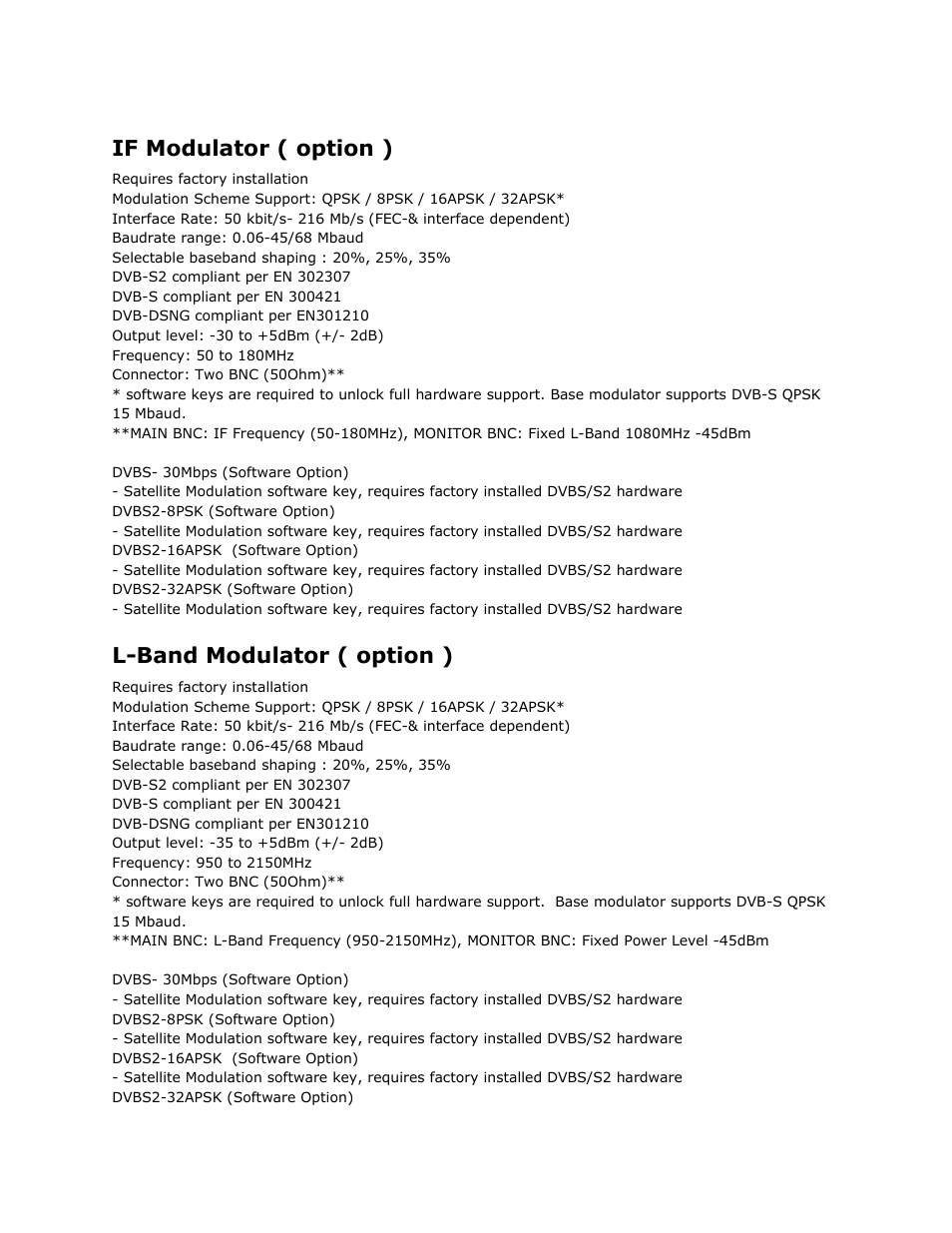 If modulator ( option ), L-band modulator ( option ), Modulator | Option, L - band | Adtec digital EN-91 / EN-91P (version 1.02.29) Manual User Manual | Page 64 / 67
