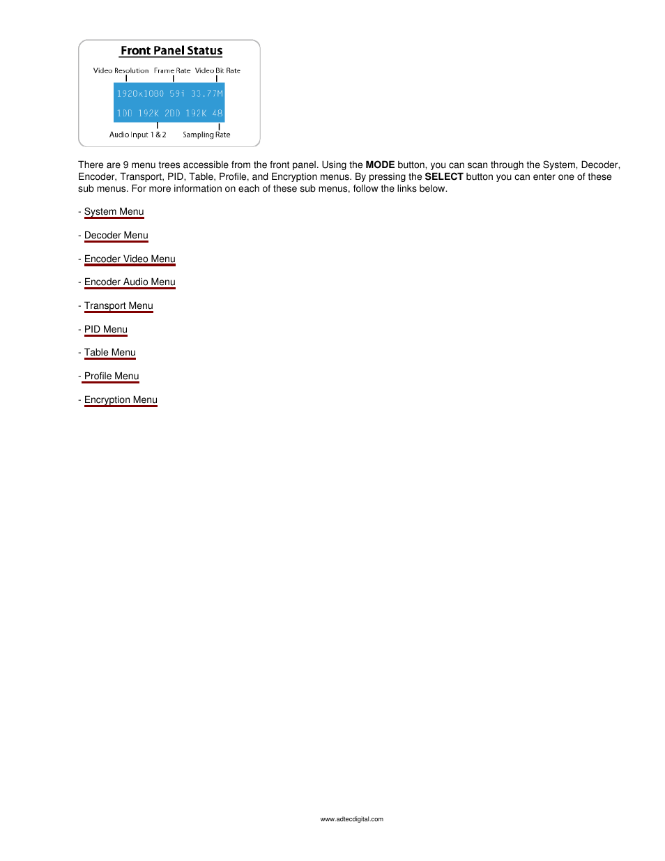 Adtec digital mediaHUB-HD Pro (version 03.07.19) Manual User Manual | Page 14 / 98