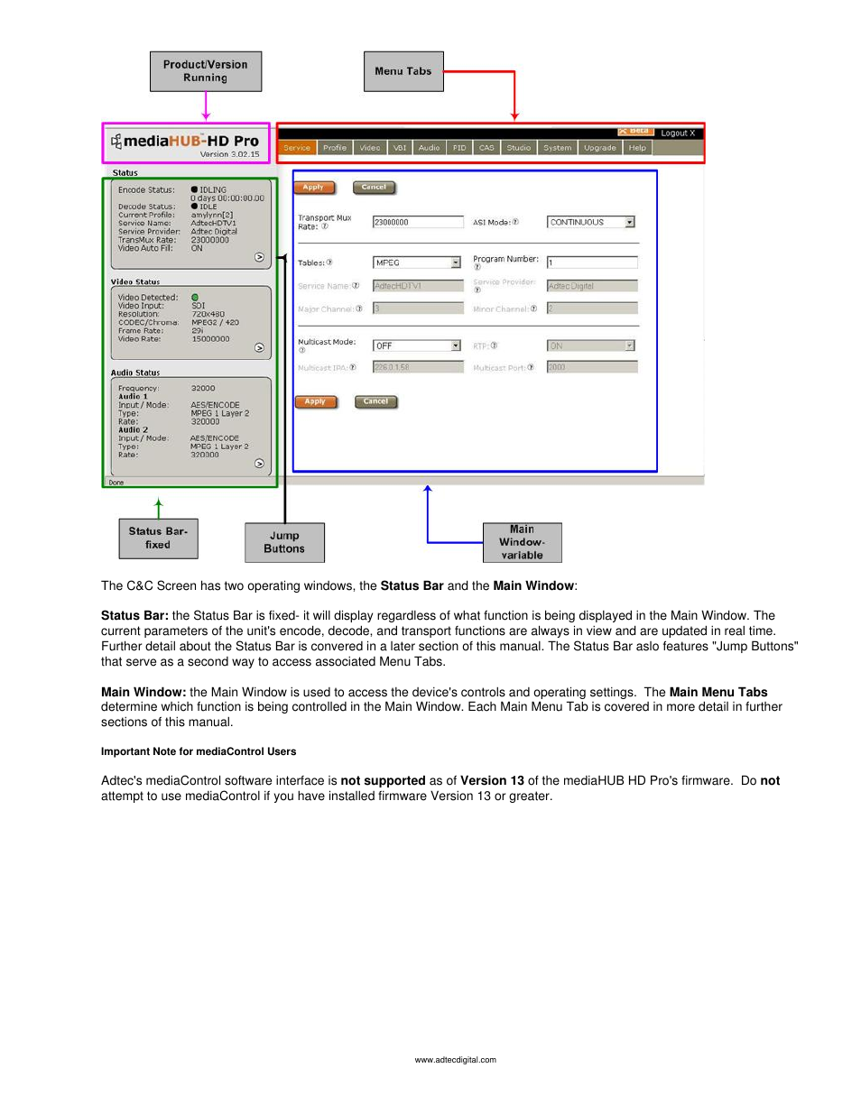 Adtec digital mediaHUB-HD Pro (version 03.07.19) Manual User Manual | Page 39 / 98