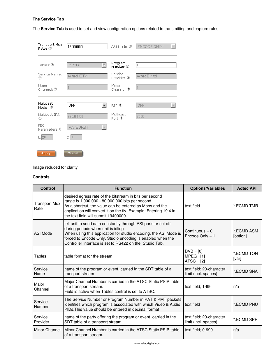 The service tab | Adtec digital mediaHUB-HD Pro (version 03.07.19) Manual User Manual | Page 43 / 98
