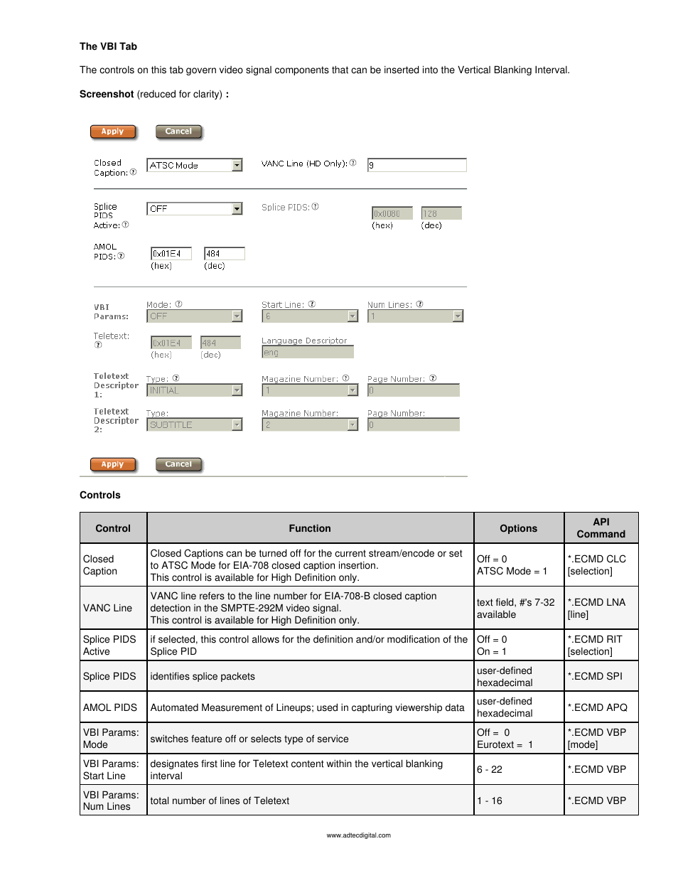 The vbi tab | Adtec digital mediaHUB-HD Pro (version 03.07.19) Manual User Manual | Page 51 / 98