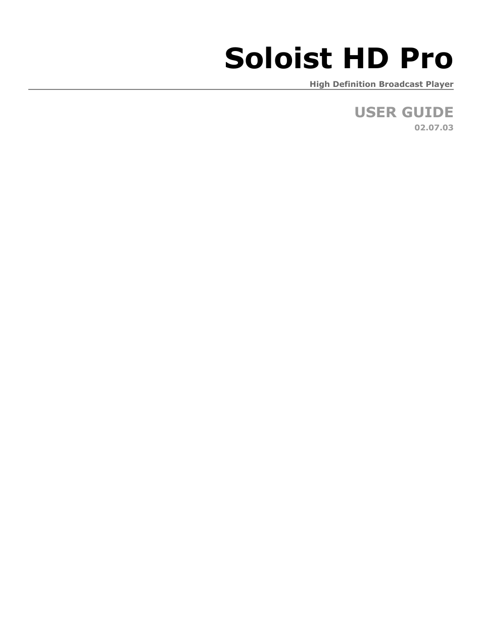 Adtec digital Soloist-HD Pro (version 02.07.09) Manual User Manual | 77 pages