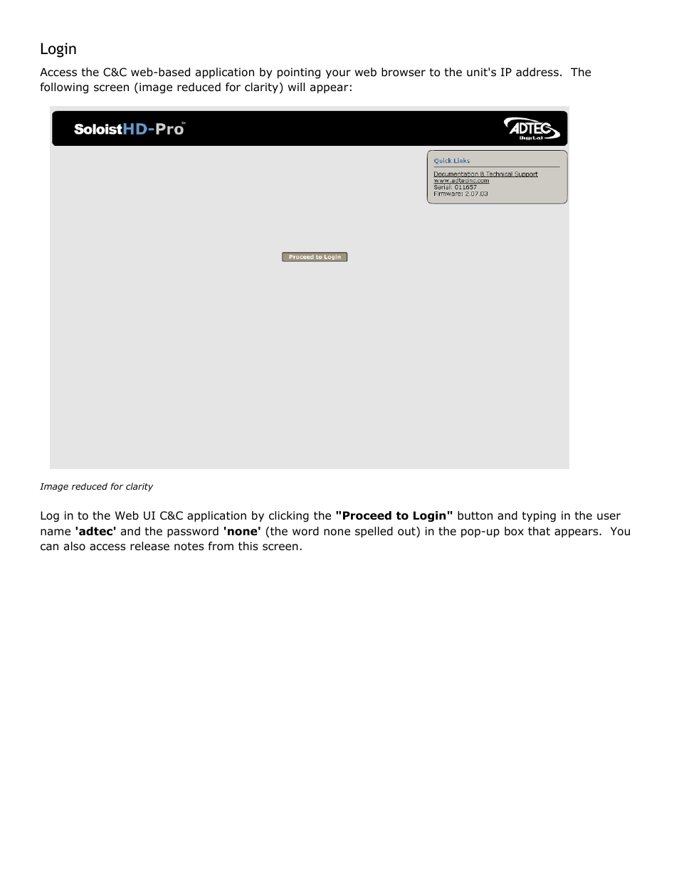 Login | Adtec digital Soloist-HD Pro (version 02.07.09) Manual User Manual | Page 24 / 77