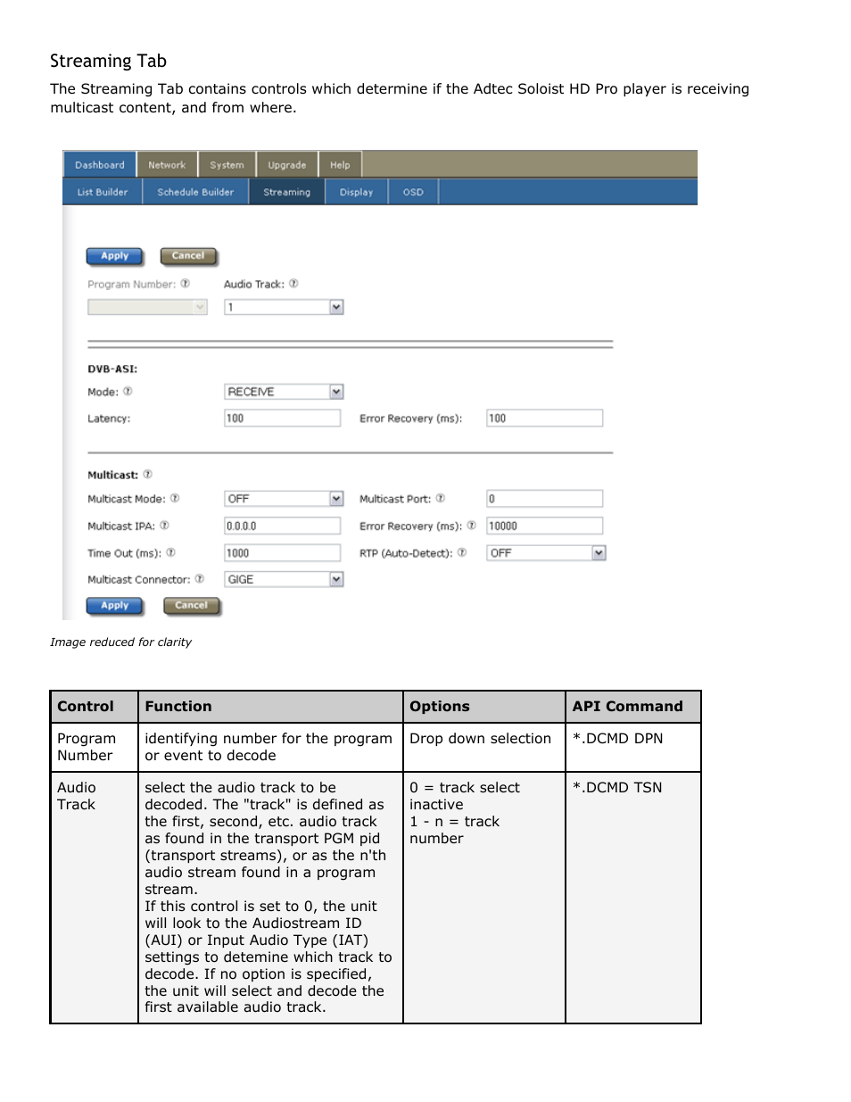 Streaming tab, Streaming | Adtec digital Soloist-HD Pro (version 02.07.09) Manual User Manual | Page 28 / 77
