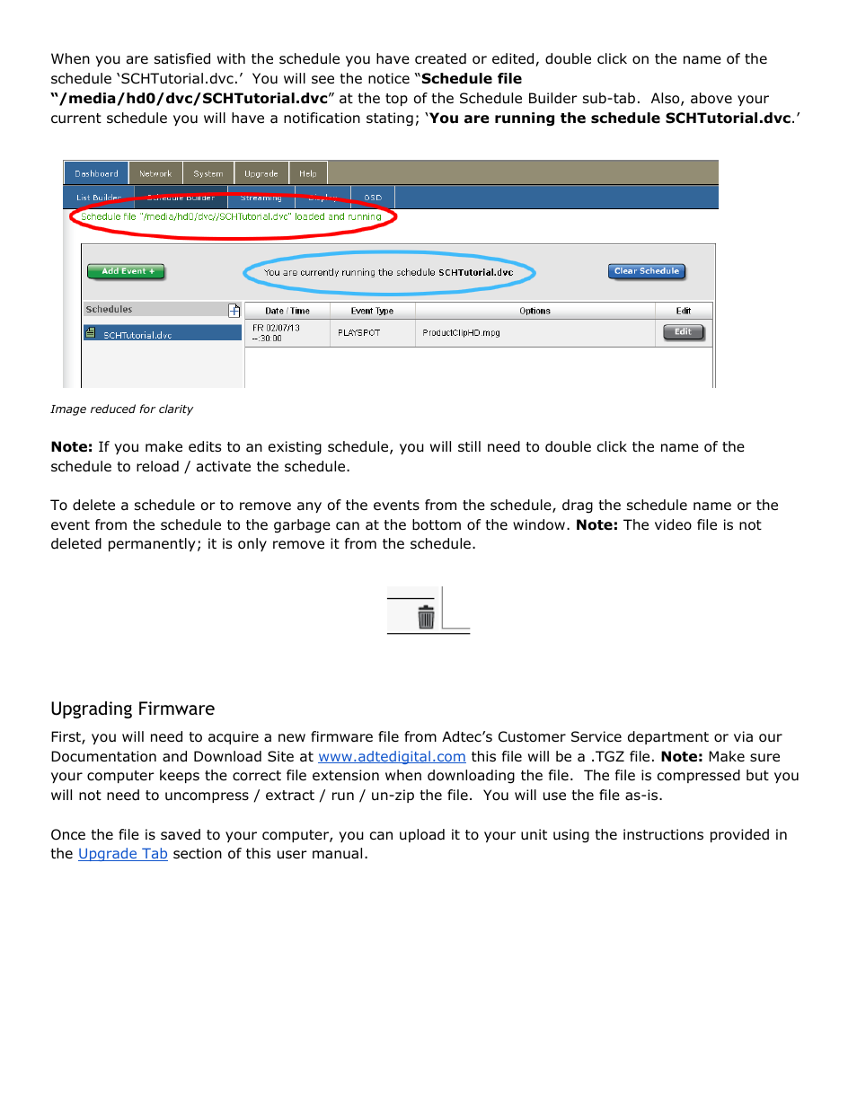 Upgrading firmware, Upgrading, Firmware | Adtec digital Soloist-HD Pro (version 02.07.09) Manual User Manual | Page 52 / 77
