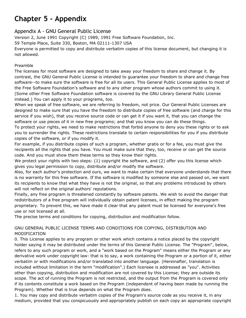 Chapter 5 - appendix, Appendix a - gnu general public license, Chapter | Appendix, General, Public, License | Adtec digital Soloist-HD Pro (version 02.07.09) Manual User Manual | Page 69 / 77