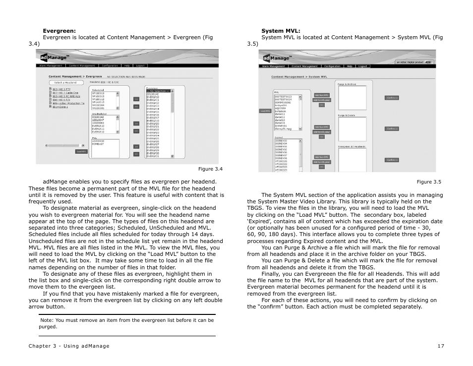 Evergreen, System mvl | Adtec digital TBGS w/adManage User Manual | Page 19 / 50