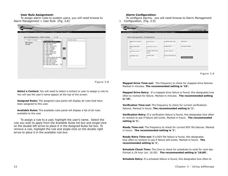 User rule assignment | Adtec digital TBGS w/adManage User Manual | Page 24 / 50