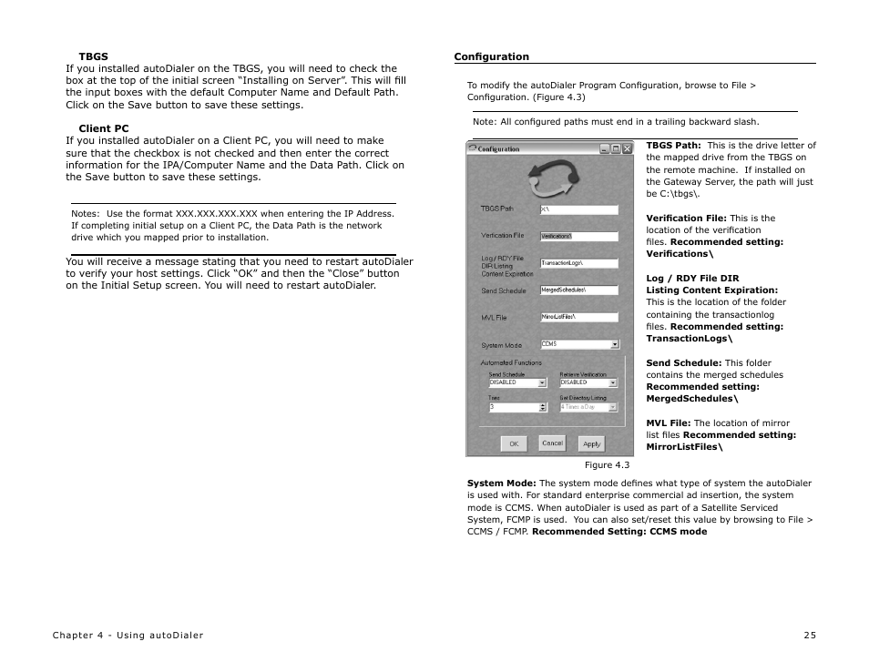 Tbgs, Client pc, Configuration | Adtec digital TBGS w/adManage User Manual | Page 27 / 50