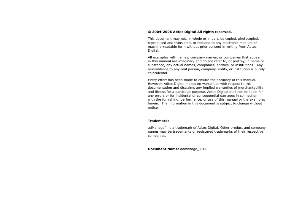 Adtec digital TBGS w/adManage User Manual | Page 3 / 50