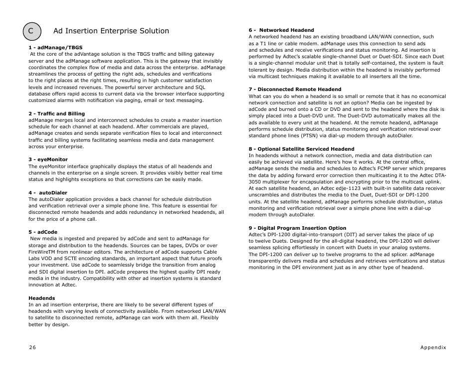 C ad insertion enterprise solution | Adtec digital eyeMonitor User Manual | Page 28 / 42
