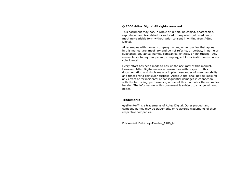 Adtec digital eyeMonitor User Manual | Page 3 / 42