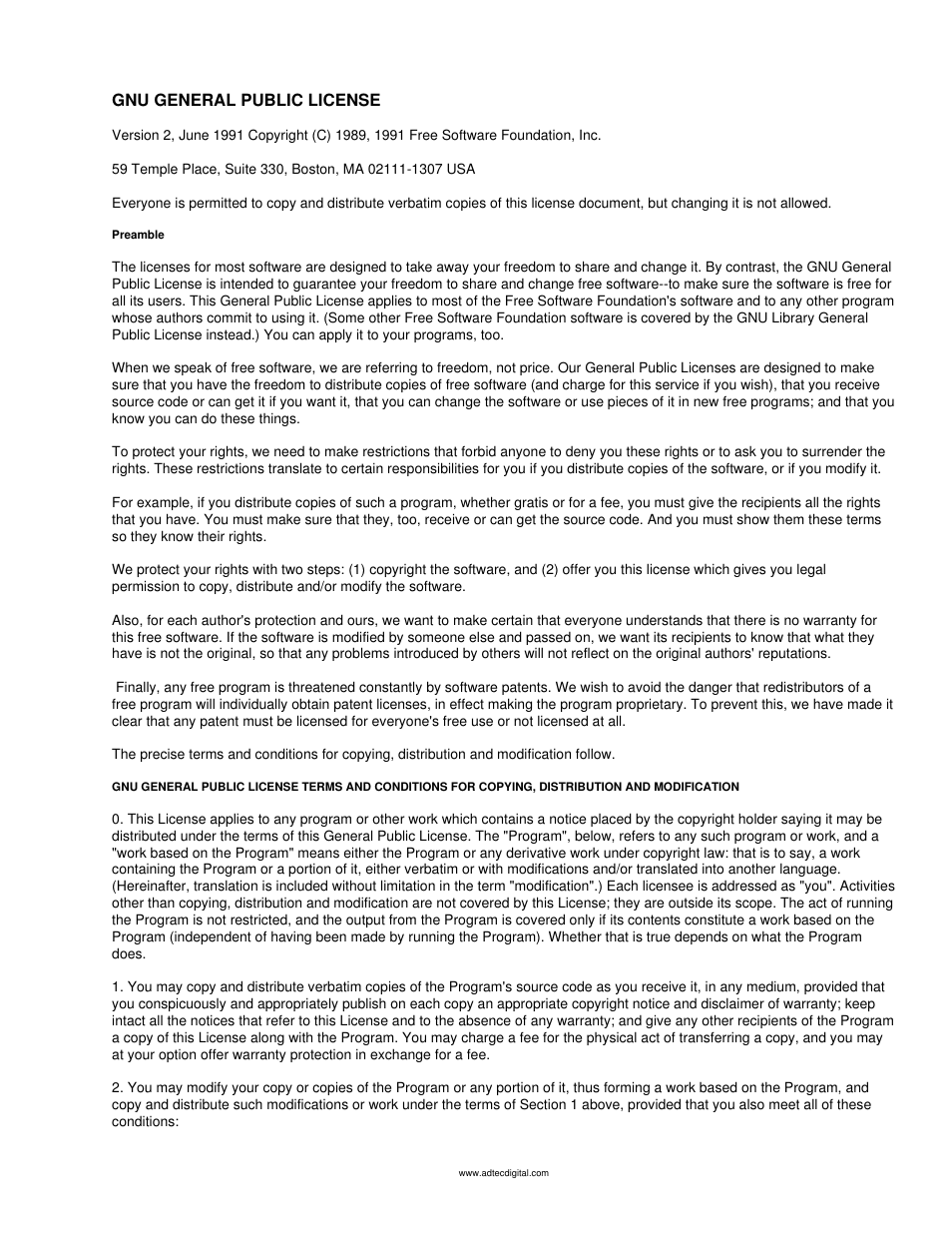 Gnu general public license | Adtec digital mediaHUB-HD 422 (version 1.01.10_M_2) Manual User Manual | Page 101 / 104