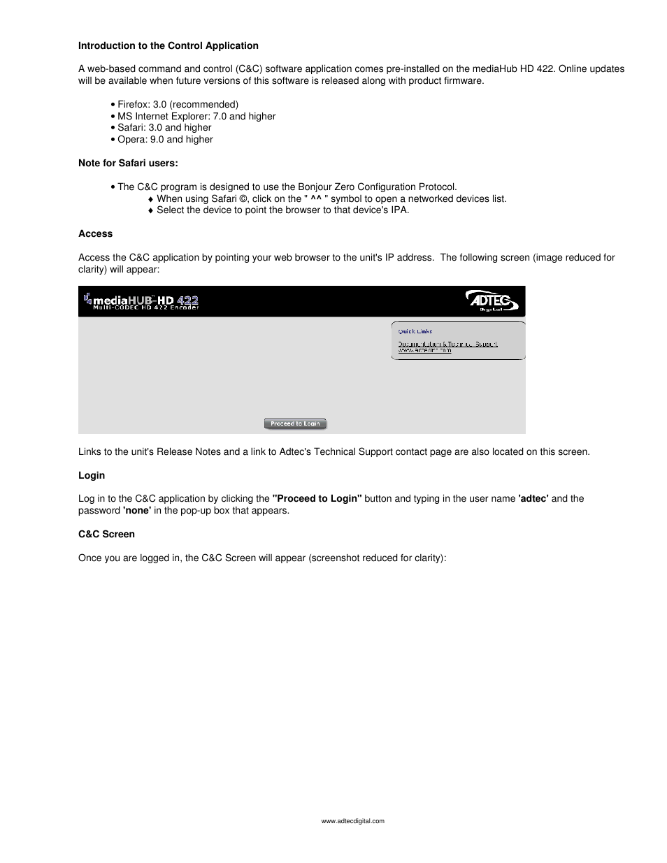 Control application-introduction | Adtec digital mediaHUB-HD 422 (version 1.01.10_M_2) Manual User Manual | Page 37 / 104