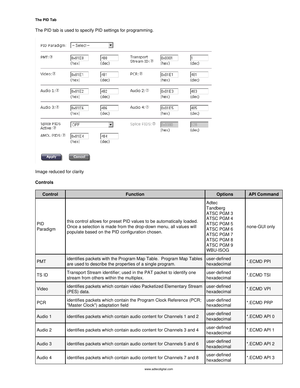 Pid tab | Adtec digital mediaHUB-HD 422 (version 1.01.10_M_2) Manual User Manual | Page 67 / 104