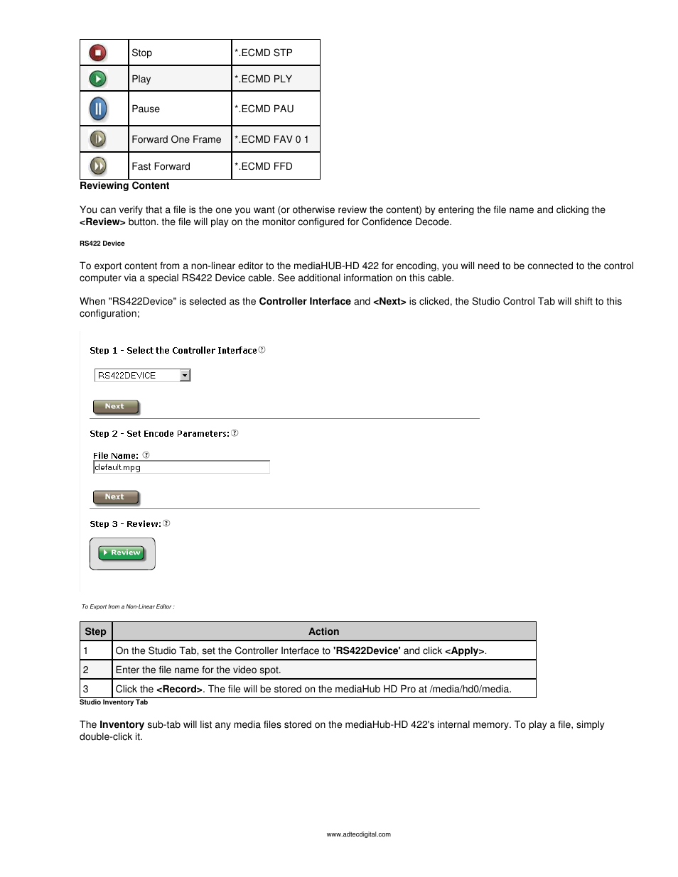 Adtec digital mediaHUB-HD 422 (version 1.01.10_M_2) Manual User Manual | Page 75 / 104